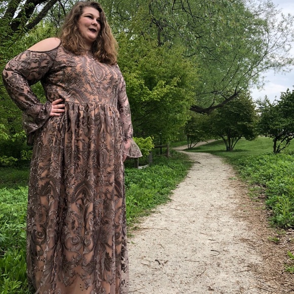 ASOS Curve Dresses & Skirts - Truly You cold shoulder premium embroidered dress